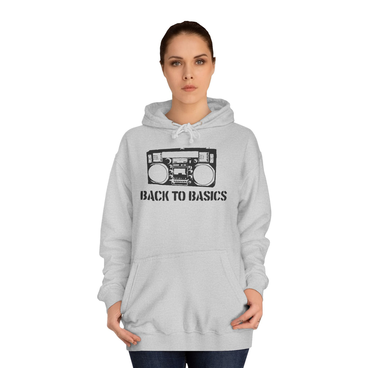 Back to Basics Premium Unisex College Hoodie – Boombox logo