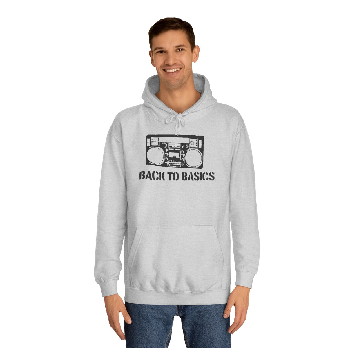Back to Basics Premium Unisex College Hoodie – Boombox logo