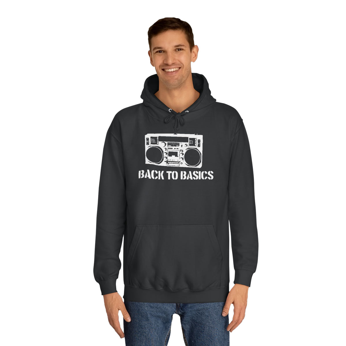 Back to Basics Premium Unisex College Hoodie – Boombox logo