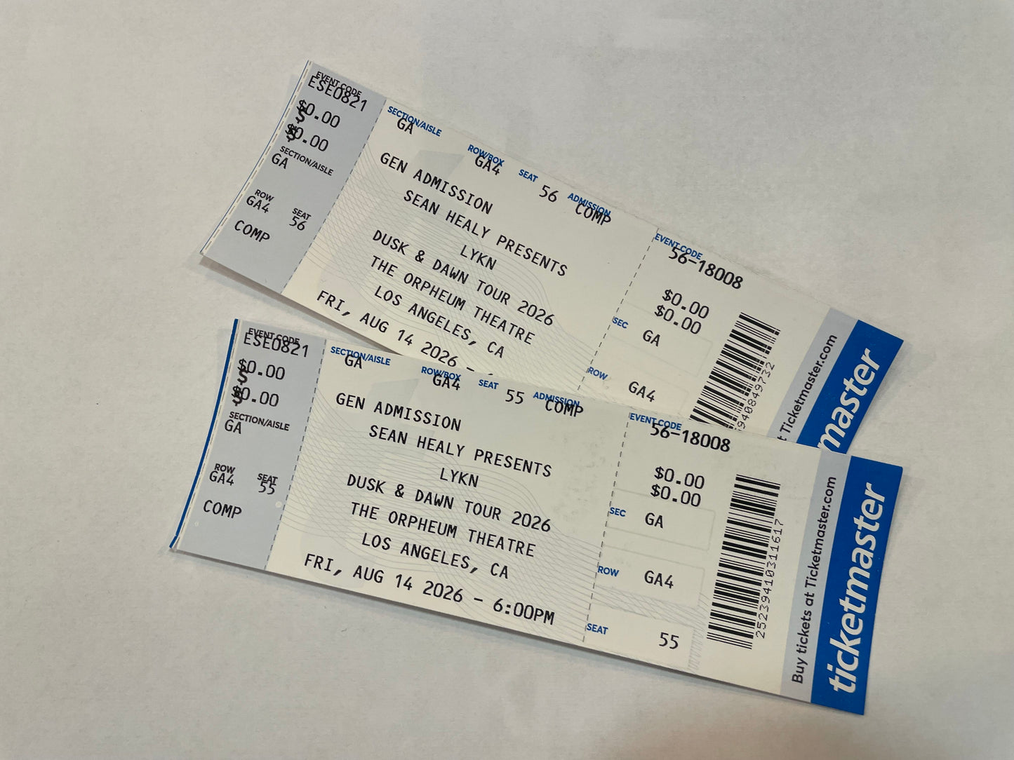 LYKN Dusk & Dawn Tour 2026 - Commemorative Tickets