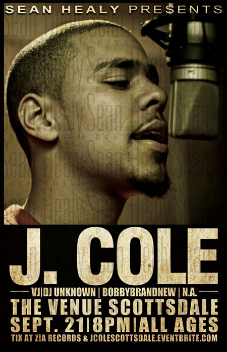 J. Cole - Limited Edition AZ Poster, The Venue Scottsdale SCOTTSDALE (2011)