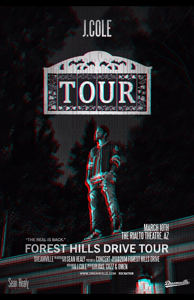 J. Cole - Limited Edition Tucson Poster, Rialto Theatre (2015)