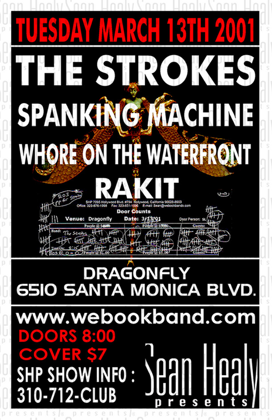 The Strokes - Limited Edition FIRST Los Angeles Show Poster at Dragonfly (2001)