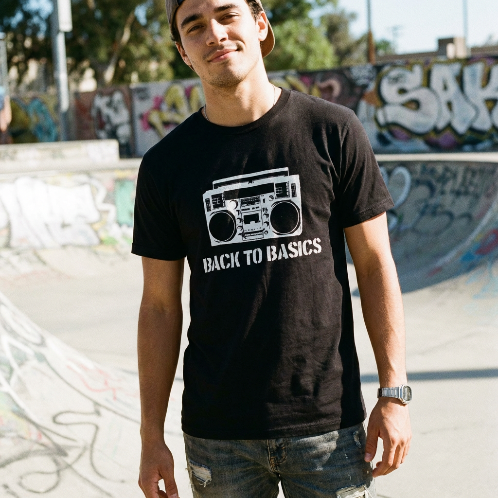 Boombox Back to Basics Unisex Black T-Shirt – Essential Streetwear Tee