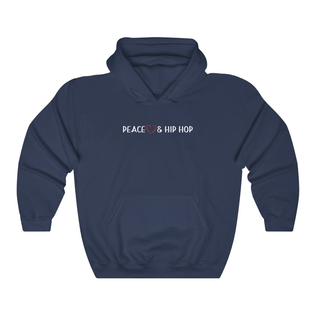 Unisex hip hop streetwear sweatshirt with Peace Love Hip Hop design
