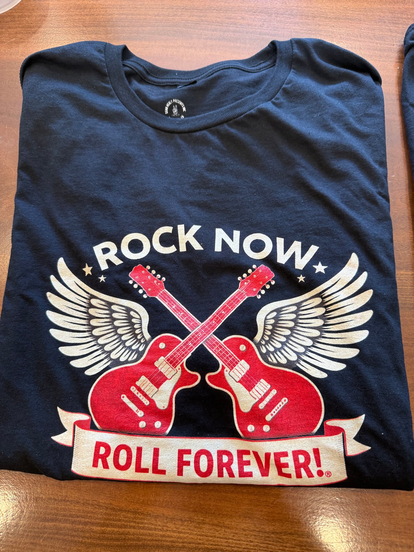 Rock Now Roll Forever Guitar Wings T shirt