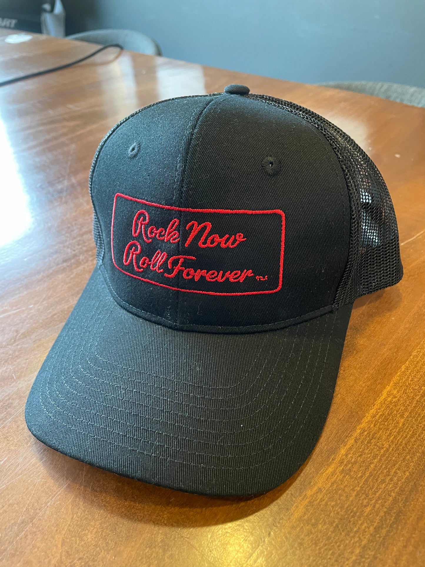 Rock Now, Roll Forever – Embroidered Mesh Snapback Cap