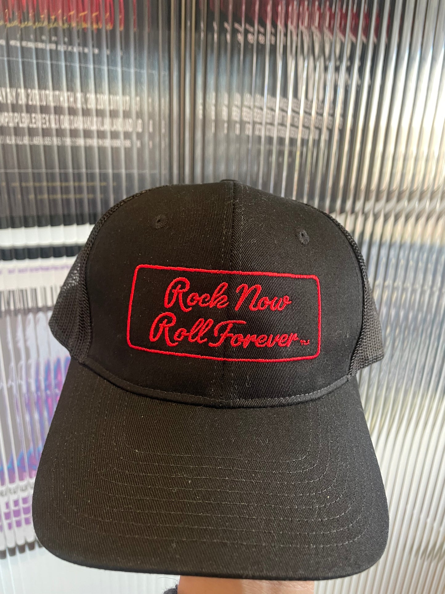 Rock Now, Roll Forever – Embroidered Mesh Snapback Cap