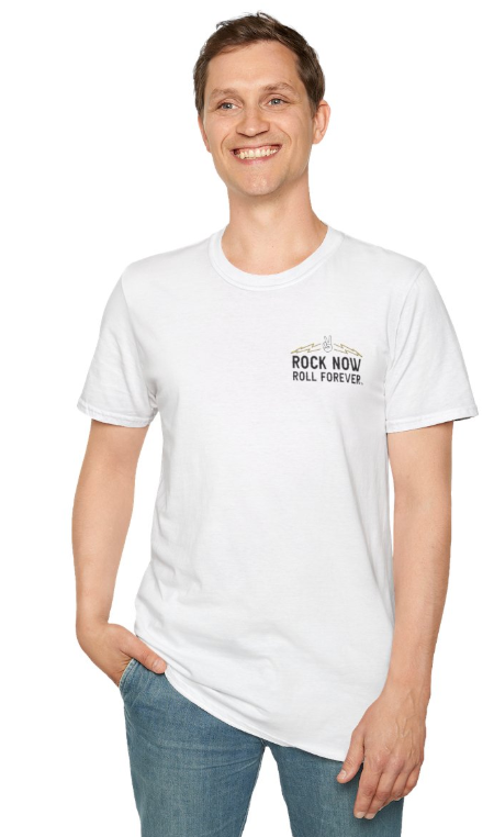Rock Now Roll Forever Unisex T-Shirt [Bolts x Stars]