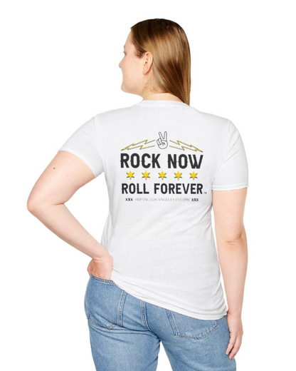 Rock Now Roll Forever Unisex T-Shirt [Bolts x Stars]