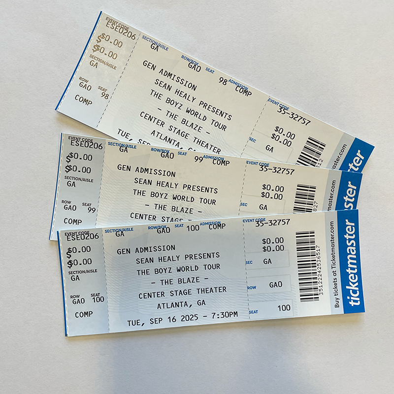The Boyz at Center Stage in Atlanta - Commemorative Concert Ticket Stubs (Sep. 16 2025)