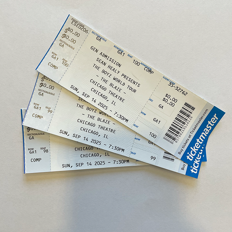 The Boyz at The Chicago Theatre in Chicago - Commemorative Concert Ticket Stubs (Sep. 14 2025)