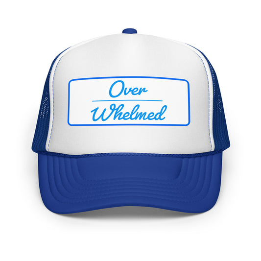 Unisex foam trucker hat with mesh back – blue snapback cap