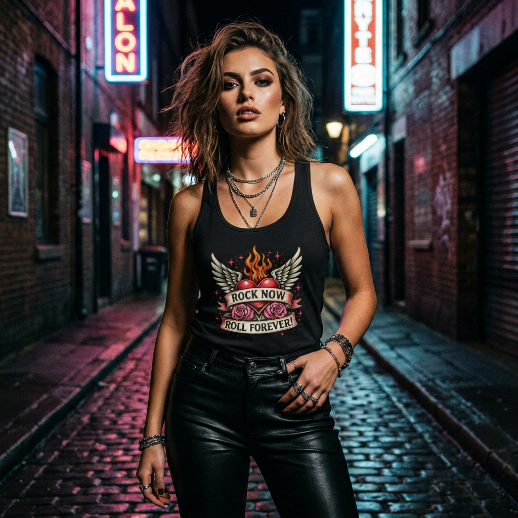 Rock Now Roll Forever Women’s racerback tank top