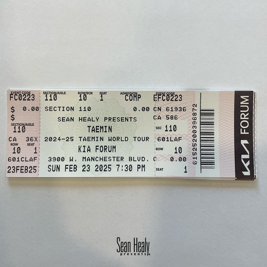 Archive Concert Ticket Stubs - Taemin at The Kia Forum in Los Angeles (Feb. 23, 2025)