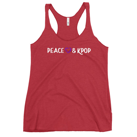 Peace Love K-Pop graphic tank top – K-pop streetwear summer tank pink