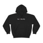 Black unisex sweatshirt with 'PEACE ROCK N ROLL' text in red and white on the front.