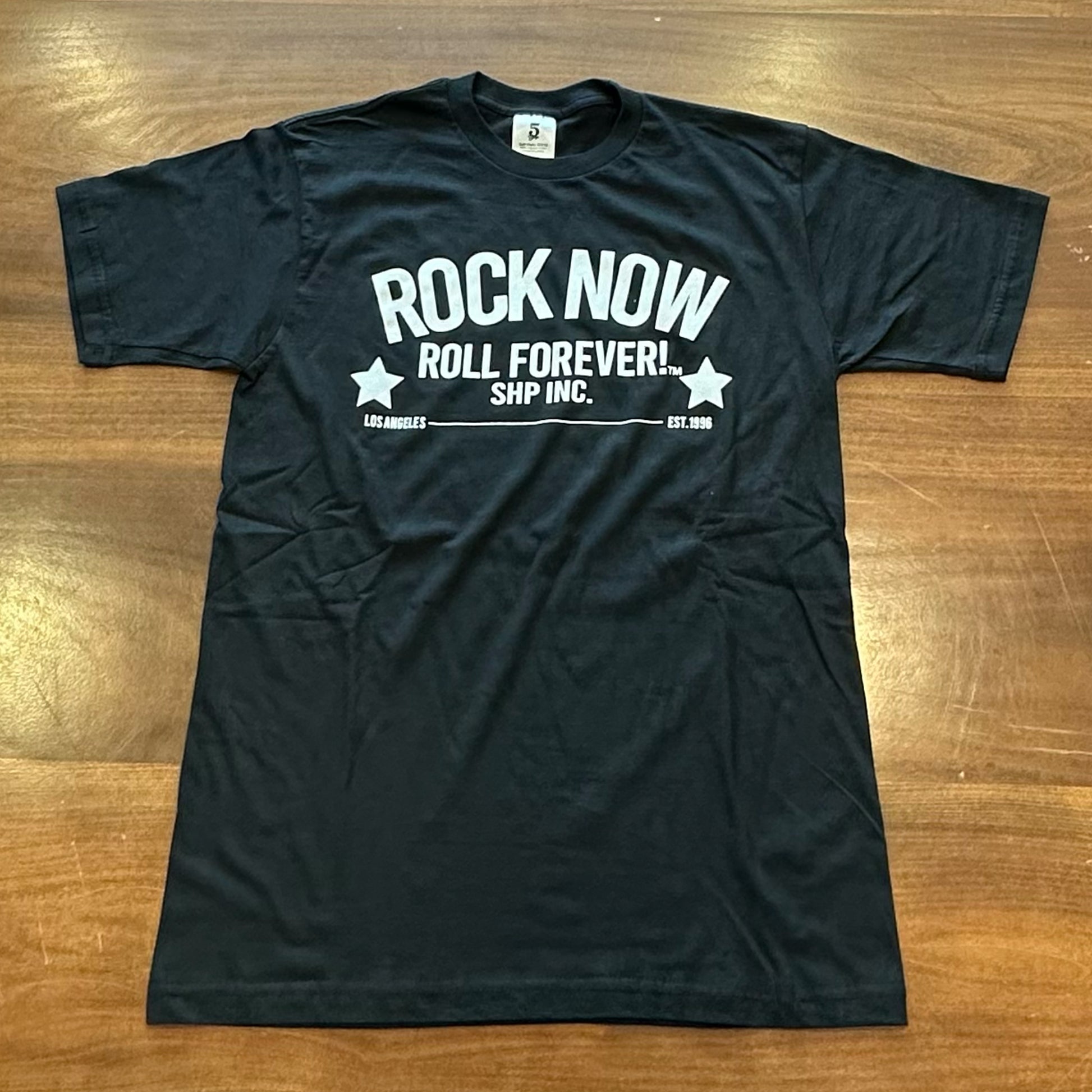 Rock Now Roll Forever unisex rock graphic t-shirt front view