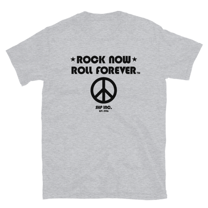 Rock Now, Roll Forever™ Peace Shirt [Black Text]