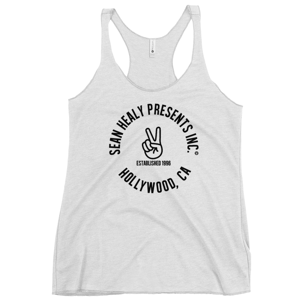 SHP peace sign women’s white graphic tank top – summer streetwear tank