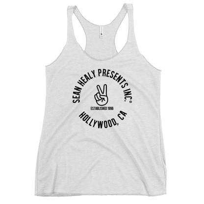 SHP peace sign women’s white graphic tank top – summer streetwear tank
