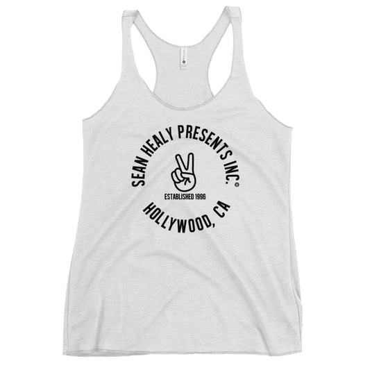 SHP peace sign women’s white graphic tank top – summer streetwear tank