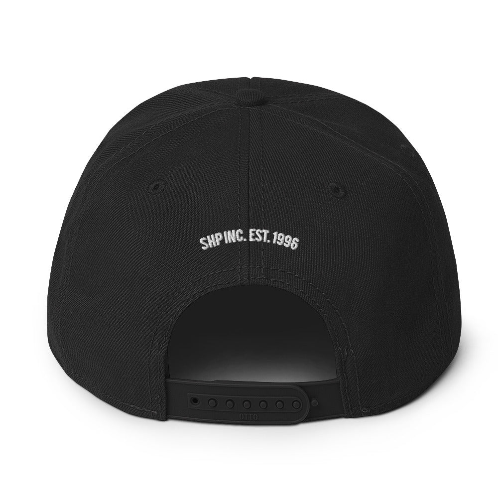 Black cap with 'SHPNC. EST. 1996' text on the back against a white background