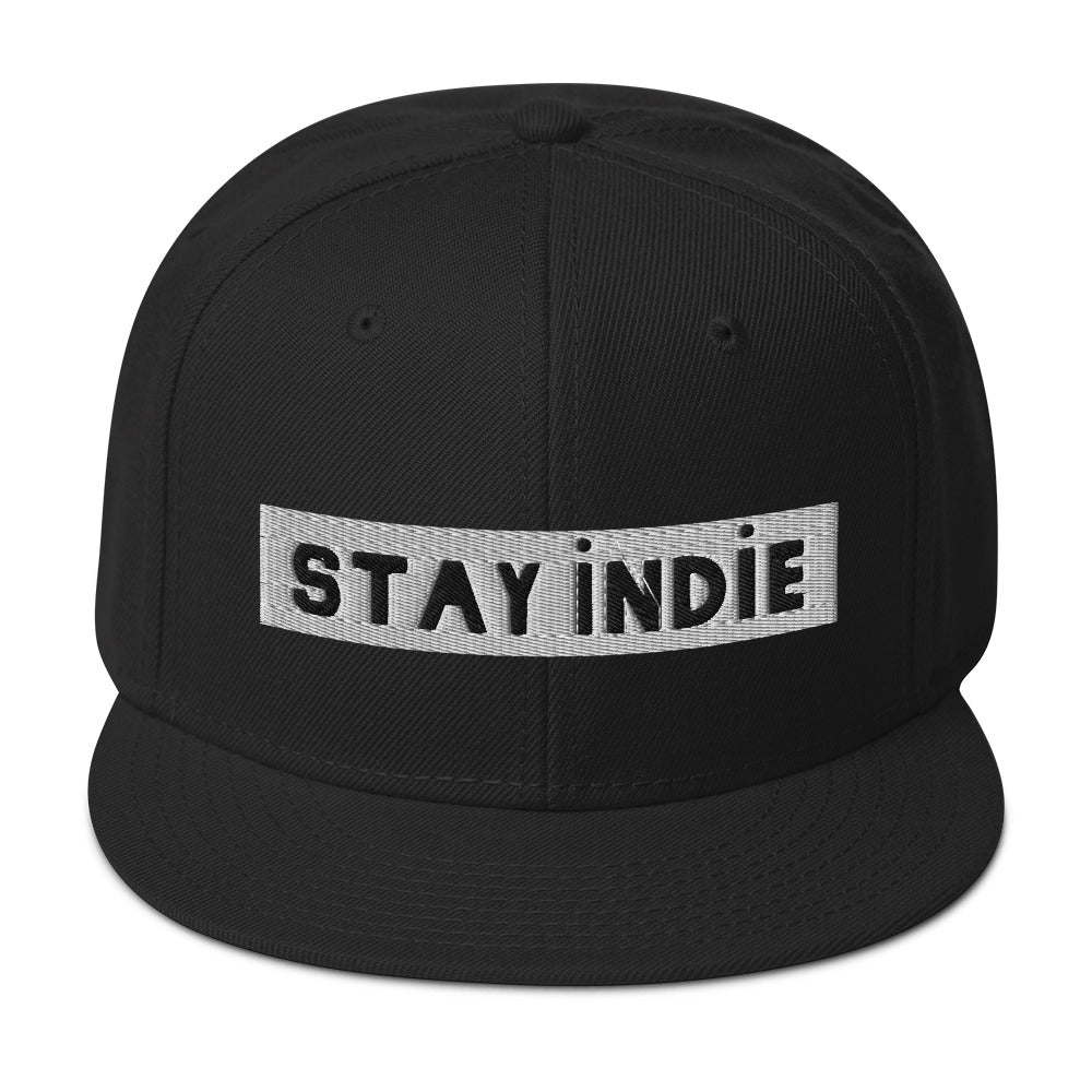 Stay Indie Deluxe snapback hat – unisex streetwear cap front view