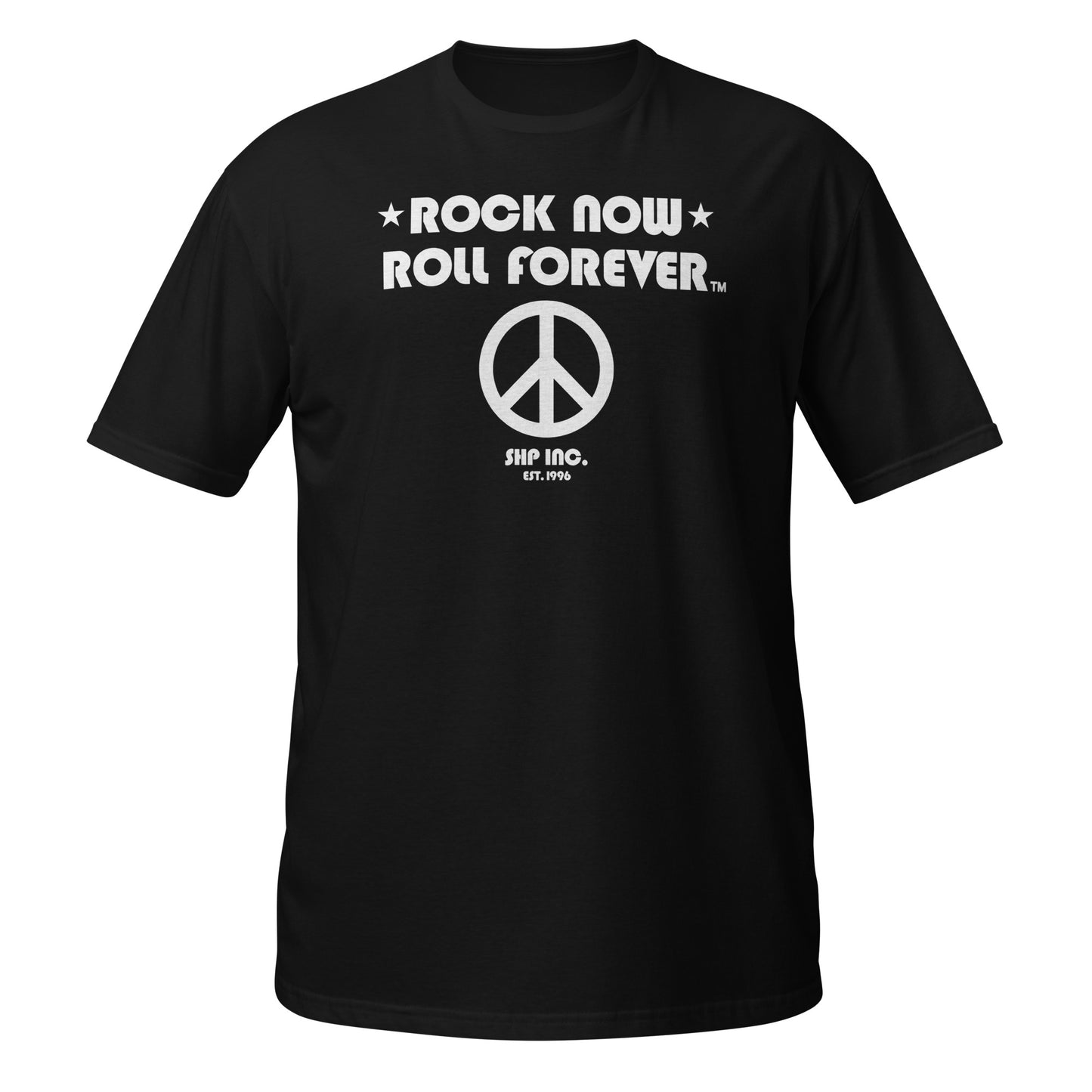 Rock Now, Roll Forever™ Peace Shirt [White Text]
