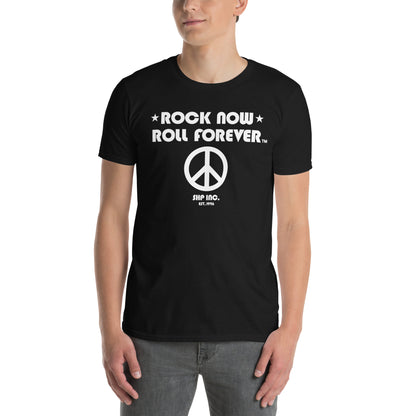 Rock Now, Roll Forever™ Peace Shirt [White Text]