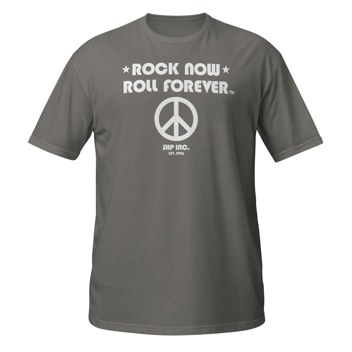 Rock Now, Roll Forever™ Peace Shirt [White Text]