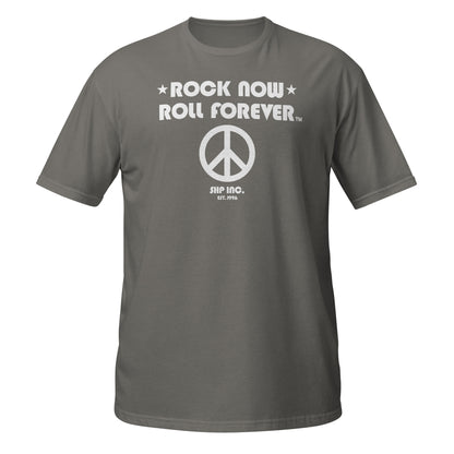 Rock Now, Roll Forever™ Peace Shirt [White Text]