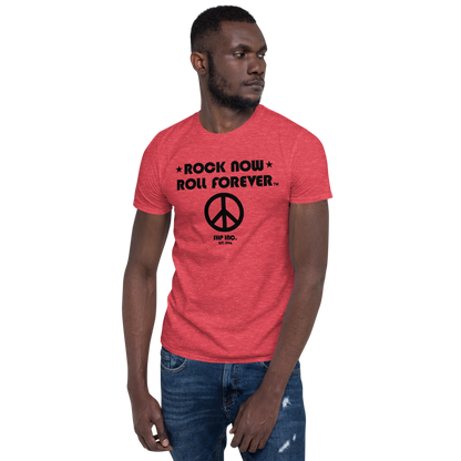Rock Now, Roll Forever™ Peace Shirt [Black Text]