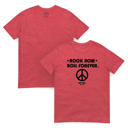 Rock Now, Roll Forever™ Peace Shirt [Black Text]