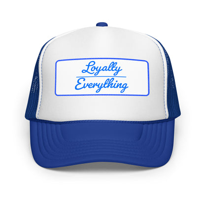 Blue foam trucker hat – unisex breathable mesh snapback cap