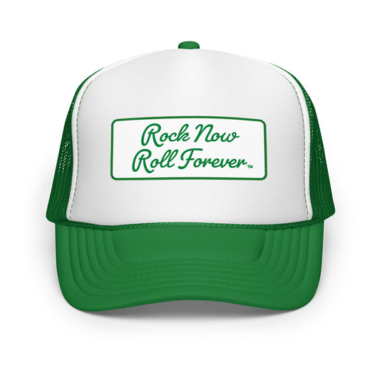 green foam trucker hat – unisex breathable mesh snapback cap rocknroll