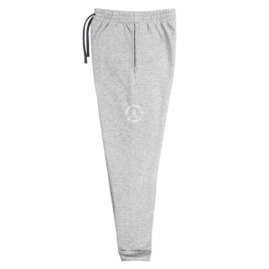 Women's joggers with an elastic waistband, drawcord, and side pockets. The left leg features a logo.
