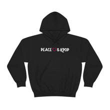 Load image into Gallery viewer, Peace, Love &amp; KPop Heavy Blend™ Hooded Sweatshirt
