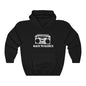 A black unisex hoodie with 'BACK TO BASICS' text and a graphic of a radio on the front.