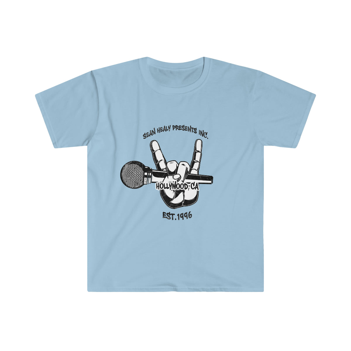 Peace Mic unisex light blue graphic Tshirt– music streetwear shirt