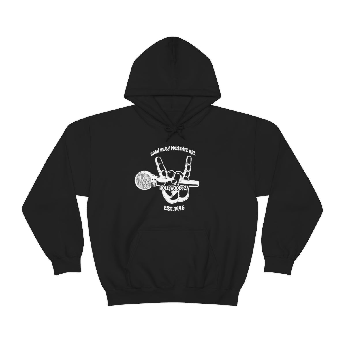 Peace Mic unisex black graphic hoodie – music streetwear sweatshirt