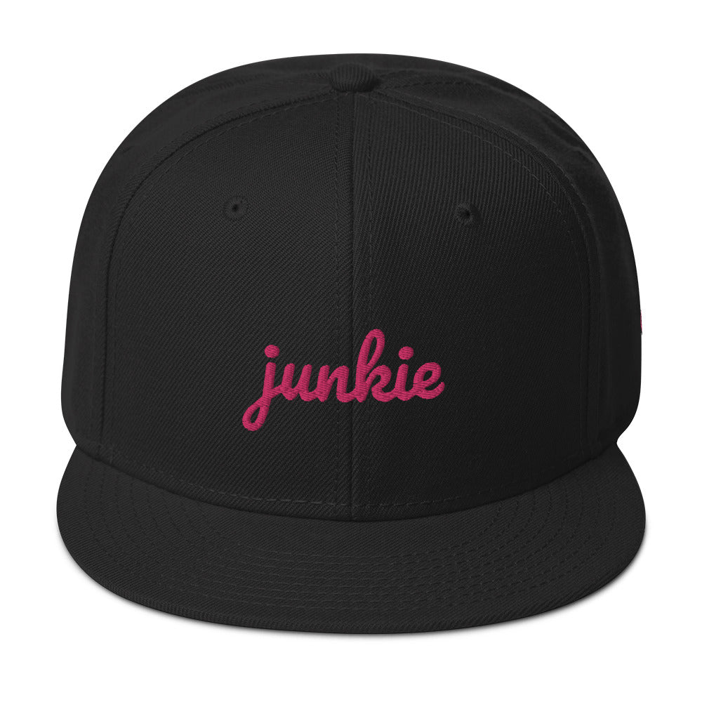 Love junkie snapback side logo