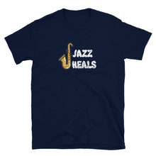 Load image into Gallery viewer, Jazz Heals | White Logo (Unisex Softstyle)
