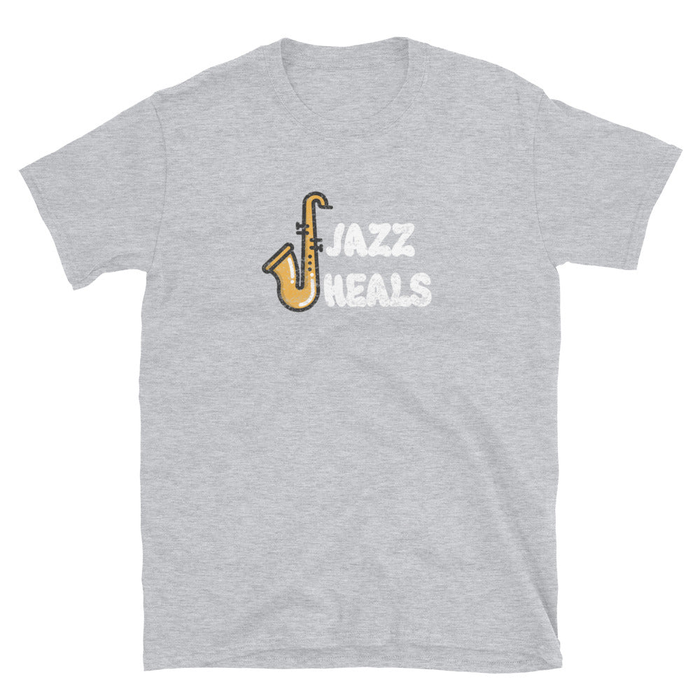 Jazz Heals | White Logo (Unisex Softstyle)