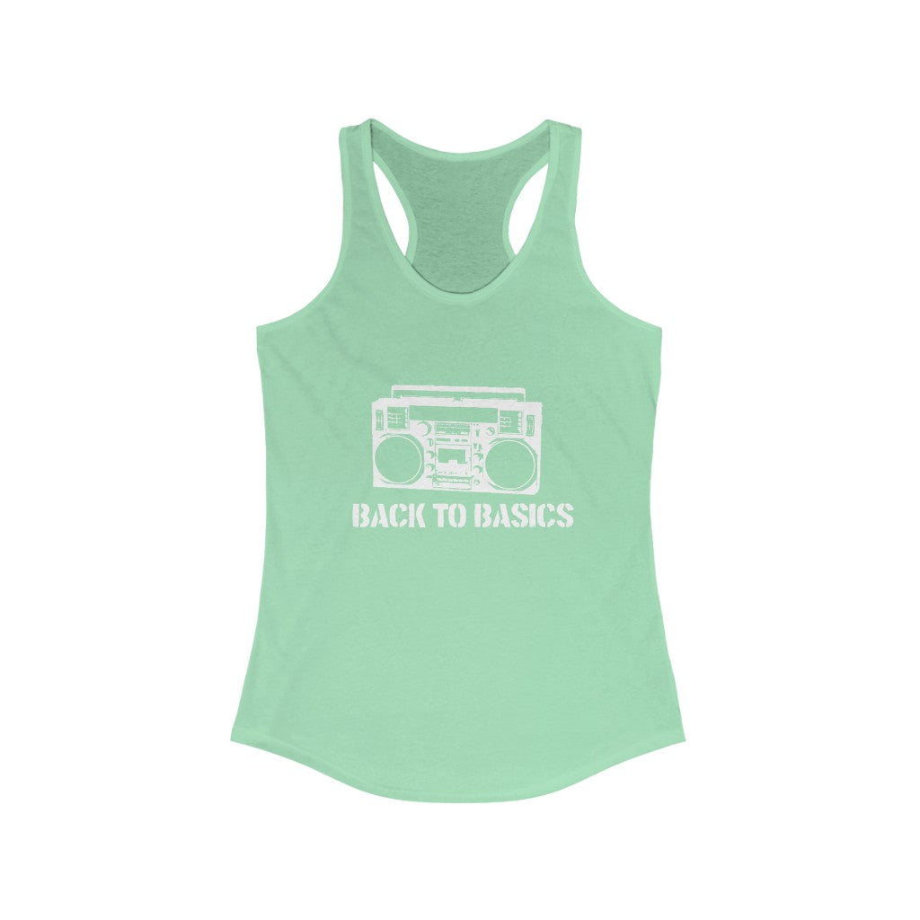 Women’s fitness racerback tank front view – breathable activewear top